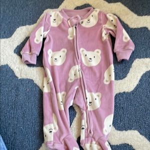 Purple Bear Print one piece 0-3 months